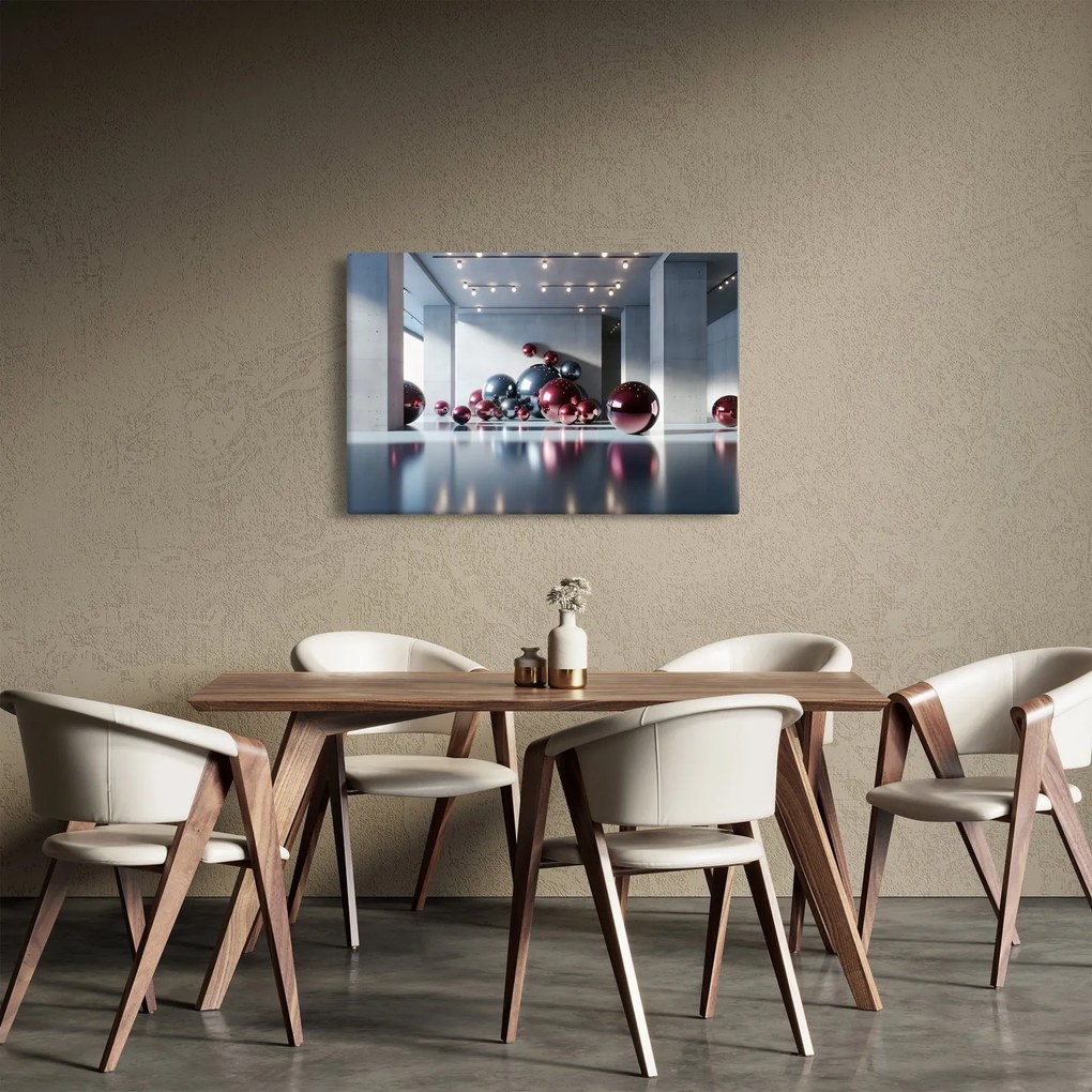 Obraz - 3D priestor s guľami II. (90x60 cm)