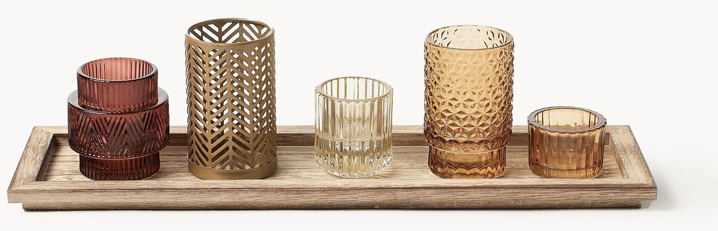 Svietniky's dreveným podnosom Elviena