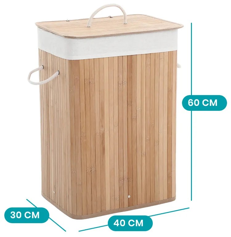 Bambusový kôš na bielizeň 40x30x60cm