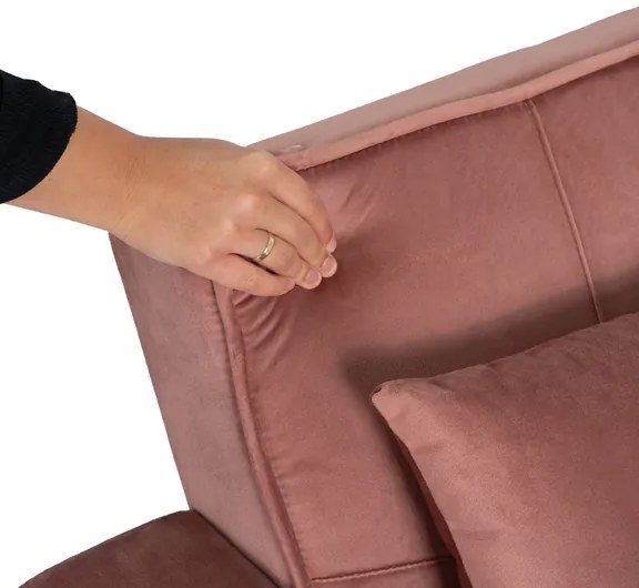 Kreslo JEREMY ružové, z velúru