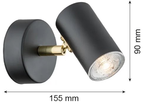 Argon 4210 - Stropné bodové svietidlo LAGOS 1xGU10/5W/230V čierna/mosadz