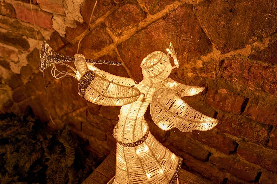 DECOLED LED svetelný anjel 50 cm, teplá biela, IP44