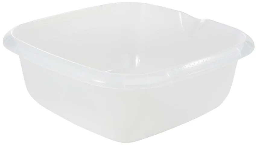 Štvorcová miska s výlevkou transpa. 34x34x12,5 8l 001