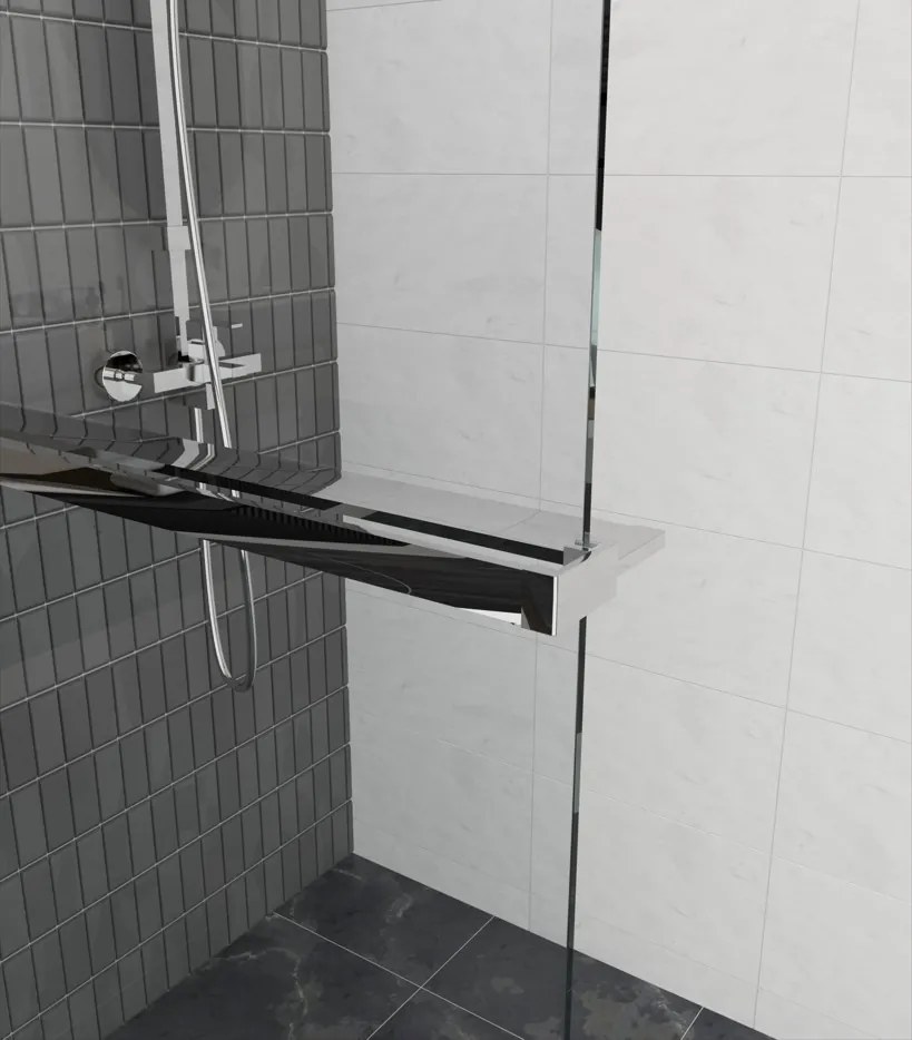 Erga Paris, sprchová zástena Walk-In 140x200 cm, 8mm šedé sklo, chrómový profil, ERG-V02-PARIS-140x200-GR-CR