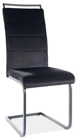 Jedálenská stolička Oceanus Velvet, čierna / strieborná