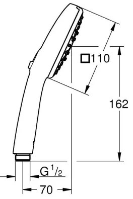 GROHE 26092001 - Ručná sprcha VITALIO COMFORT 110 × 110 mm lesklý chróm