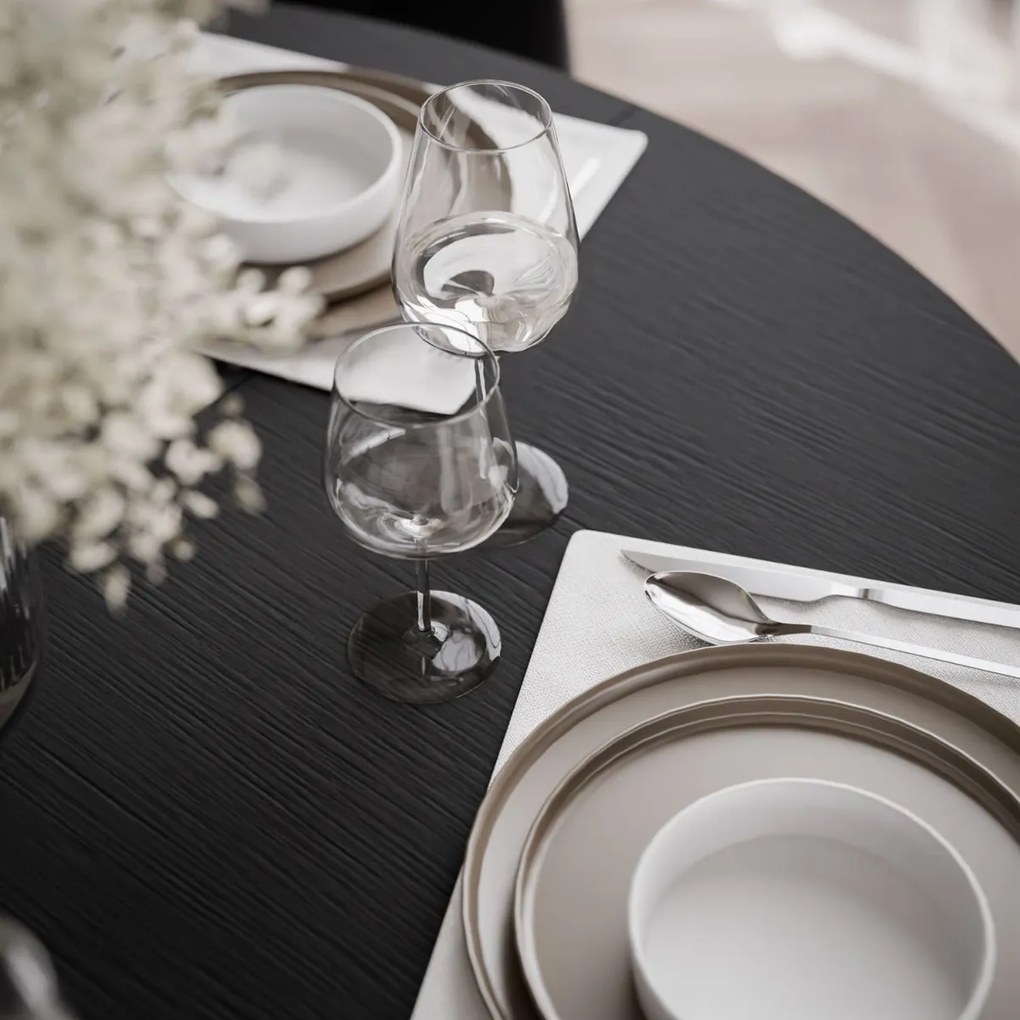 OKRÚHLY ROZKLADACÍ JEDÁLENSKÝ STÔL SIMEON ČIERNY 100 / 180 cm