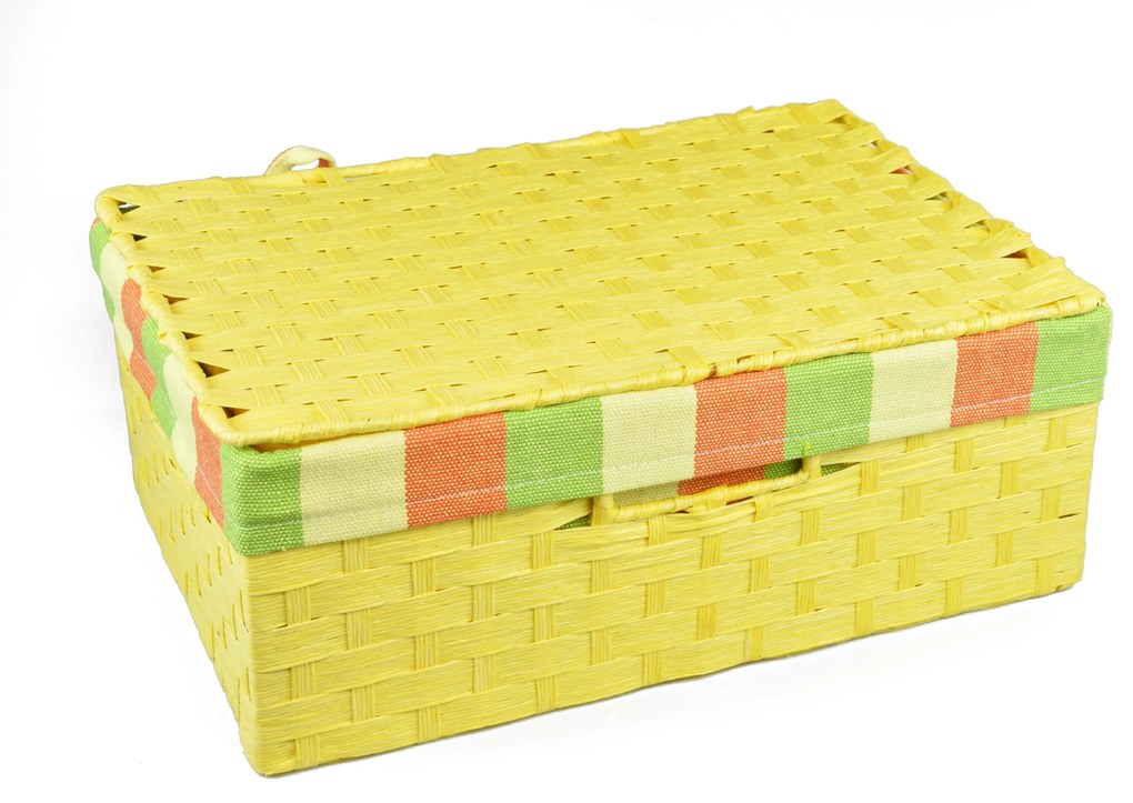 Úložný box s vekom žltý Rozmery (cm): 30x21, v. 11