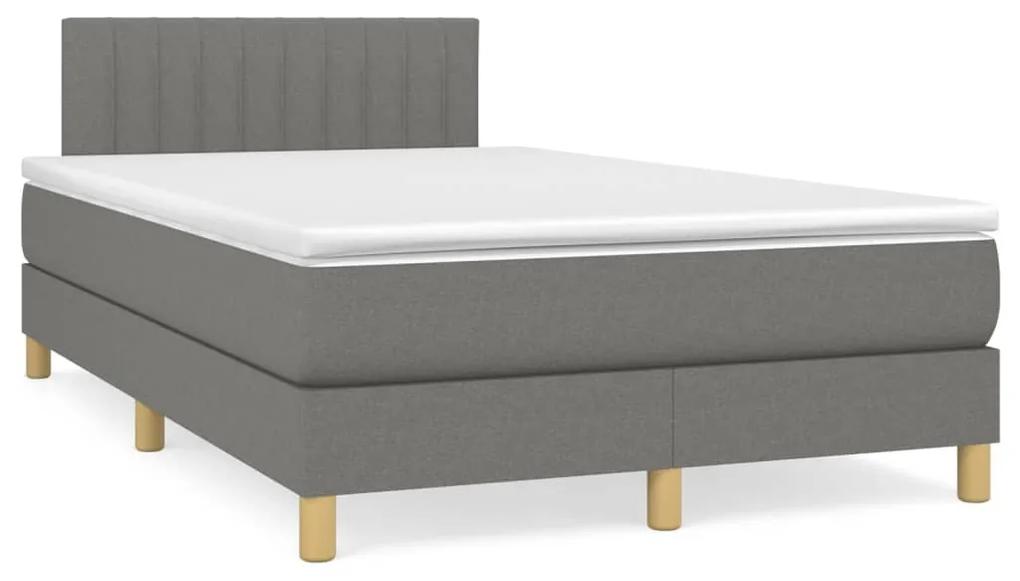 Boxspring posteľ s matracom a LED, tmavosivá 120x190 cm, látka 3270103