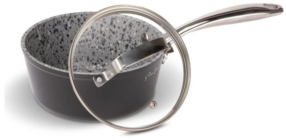 Lamart - Granitová rajnica s pokrievkou 16 cm čierna/šedá/nerez