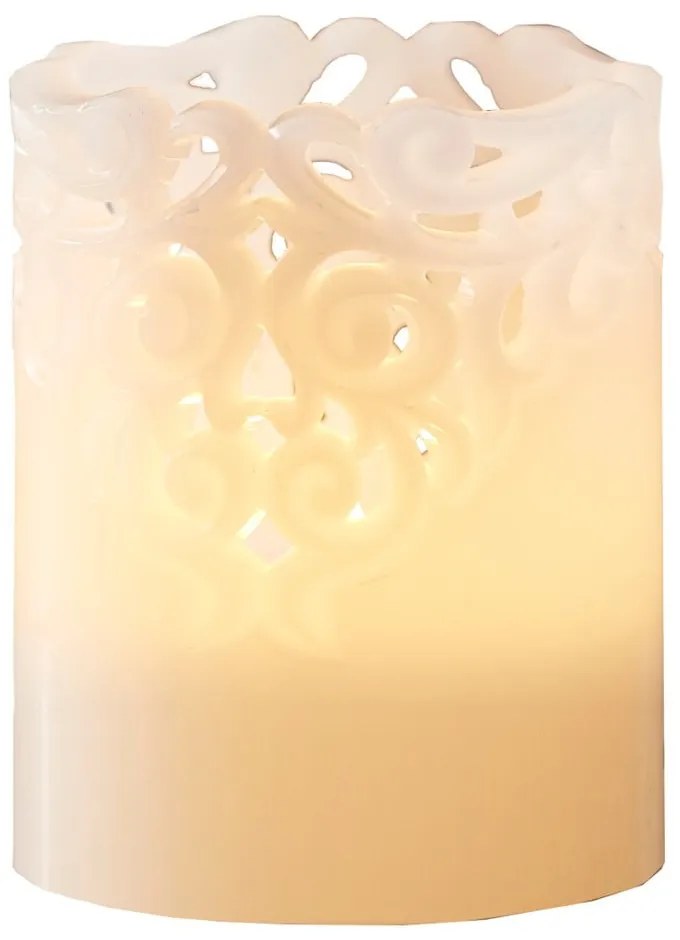 Biela vosková LED sviečka Star Trading Clary, výška 10 cm