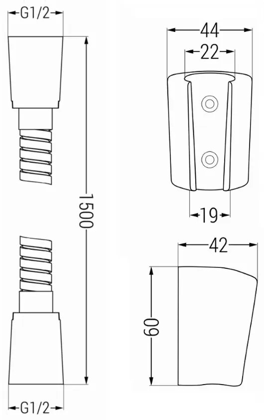 Mexen príslušenstvo - 1-bodový ručný sprchový set R-62, chróm, 785626052-00