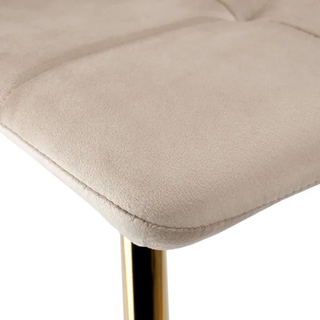 Jedálenská stolička DENVER zamatová, zlatá / béžová