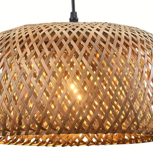 Luster na lanku KORFU 1xE27/20W/230V pr. 38 cm bambus