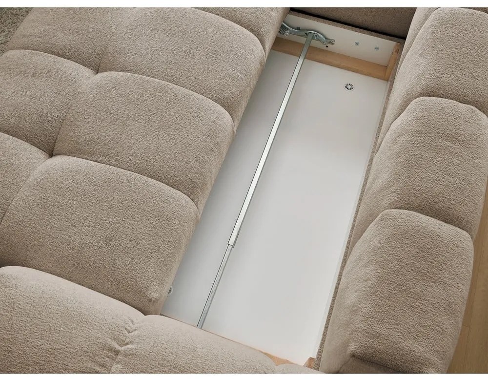 Taupe ženilková rozkladacia/s úložným priestorom rohová pohovka (ľavý roh/do L) Everest – Bobochic Paris