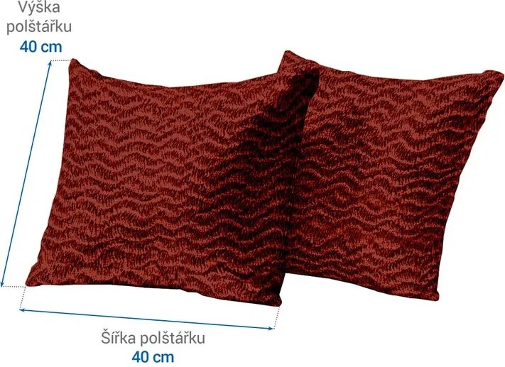 Bielastické poťahy CRISTINA medená obliečky na vankúšiky 2 ks (40 x 40 cm)