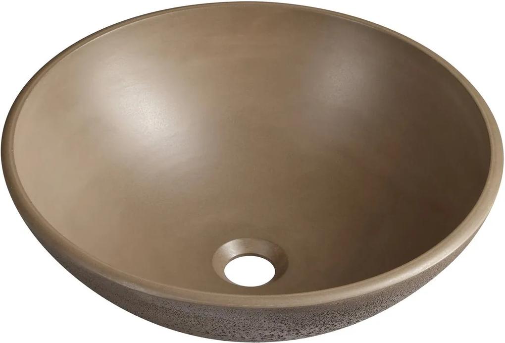 SAPHO - FORMIGO betónové umývadlo, priemer 41 cm, svetlo hnedá (FG003)