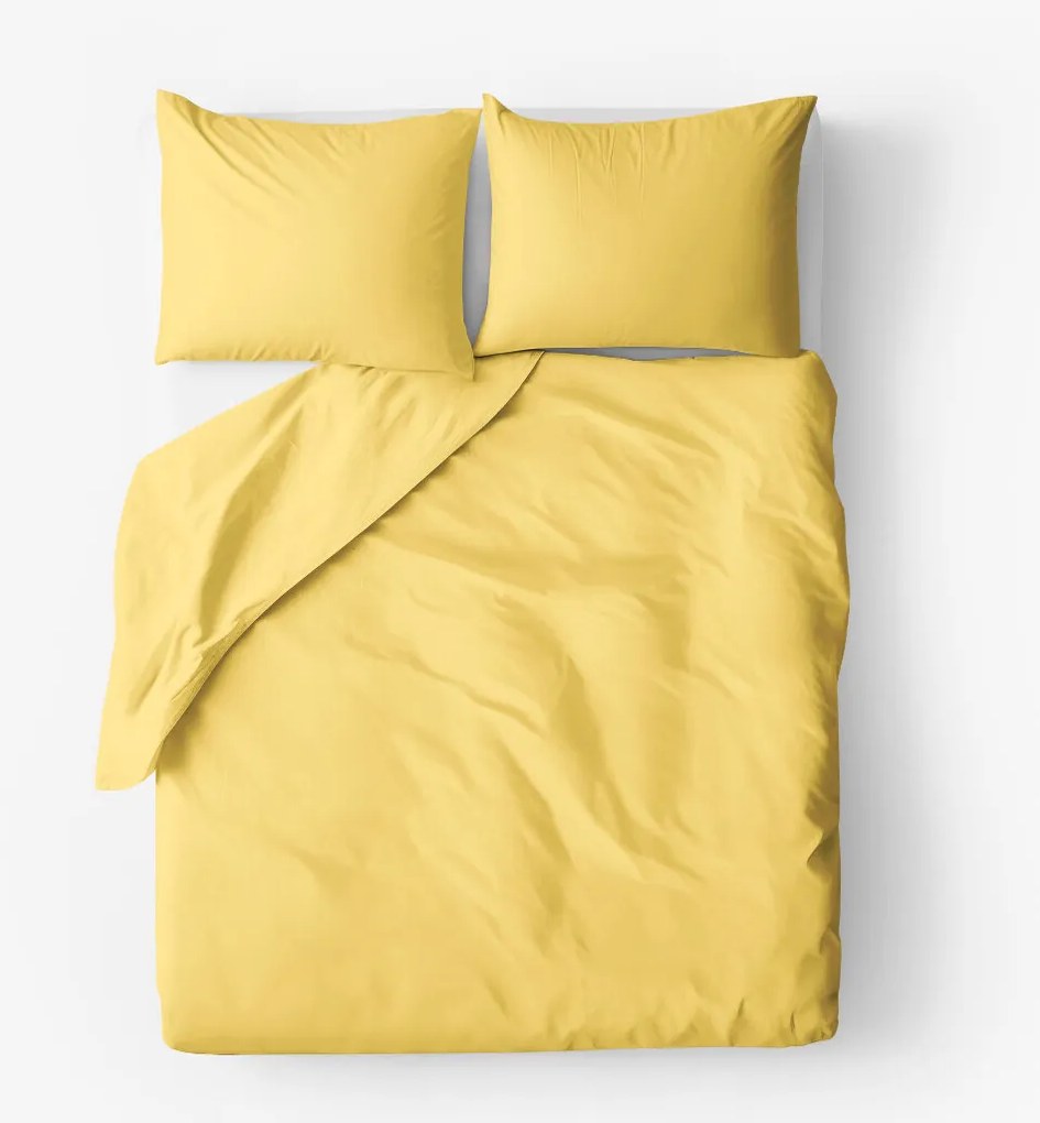 Goldea bavlnené posteľné obliečky - žlté 240 x 220 a 2ks 70 x 90 cm