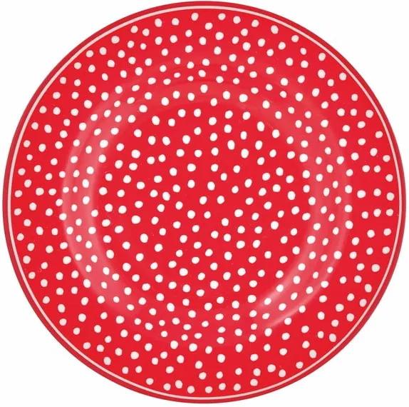 Červený bodkovaný tanier Green Gate Dot, ⌀ 15 cm