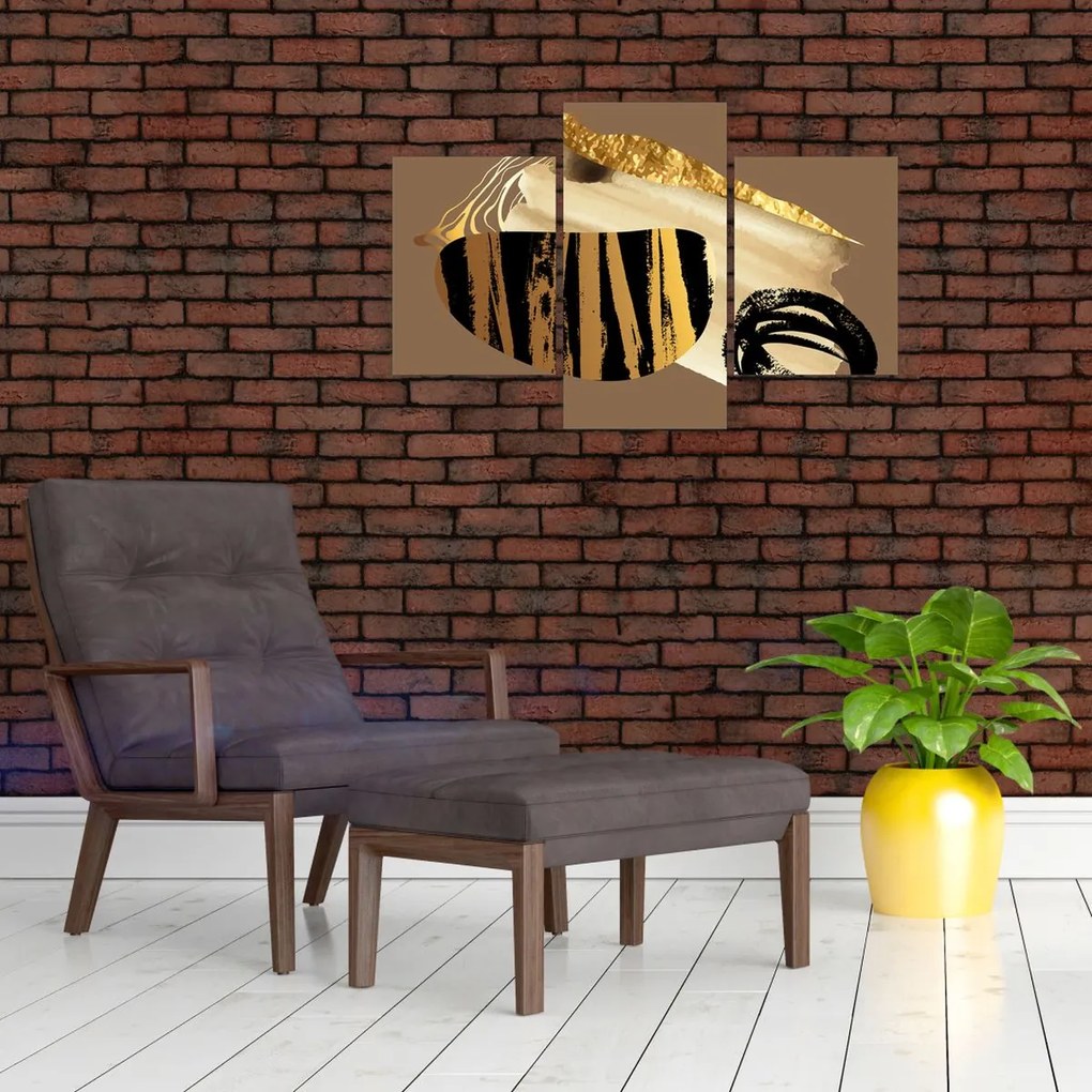 Obraz - Abstrakcia golden brown N⁰2 (90x60 cm)