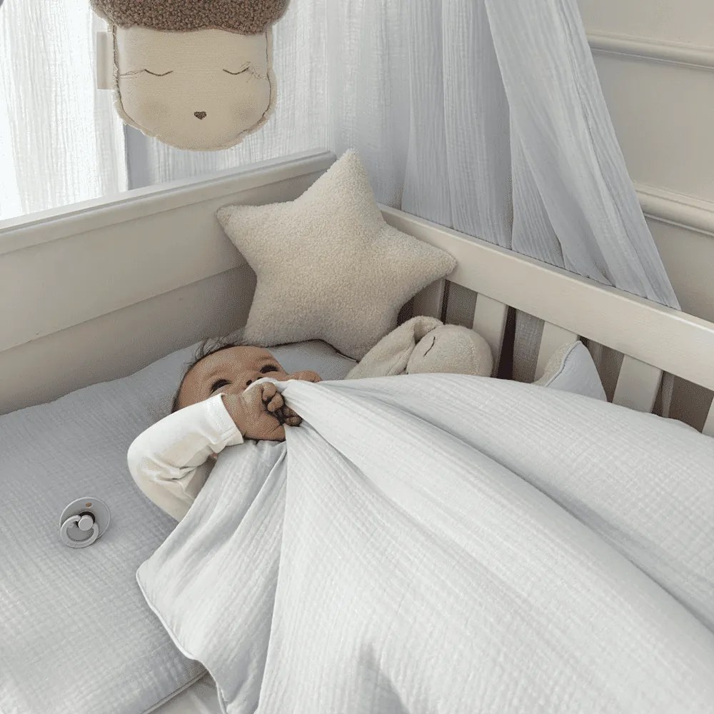 Baldachýn z organickej bavlny modrá 50cm