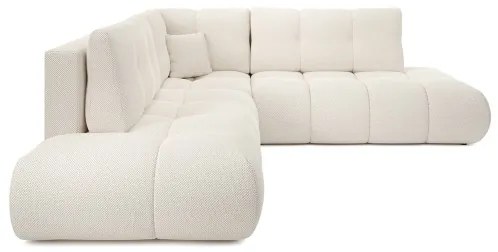 Rozkladacia rohová čalúnená sedacia súprava ALMADA do tvaru L, pravé prevedenie, béžová, s úložným priestorom