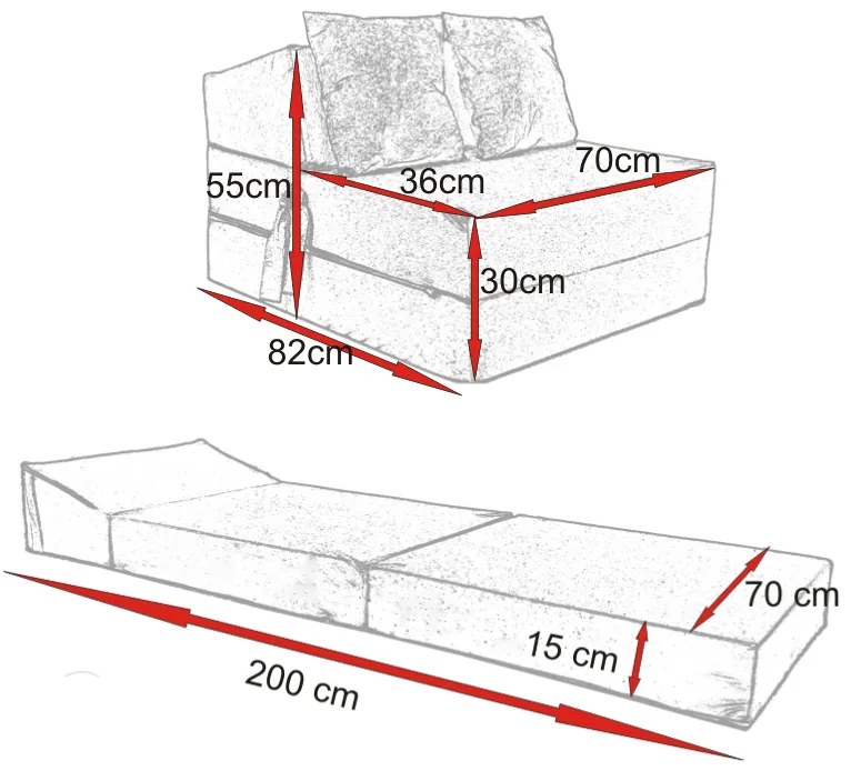 Rozkladacie molitanové kreslo (matrac) - noviny
