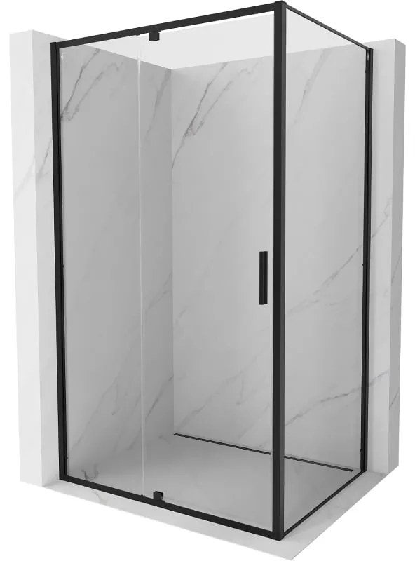 Mexen Exo, sprchovací kút s krídlovými dverami 140 x 90 cm, 6mm číre sklo, čierny profil, 819-140-090-70-00