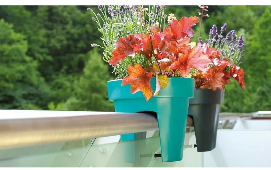 Prosperplast Kvetináč na zábradlie Lofly Railing antracitová, 24,5 cm, 24,5 cm