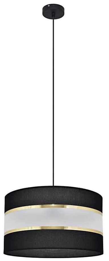 Luster na lanku HELEN 1xE27/15W/230V pr. 35 cm čierna/zlatá