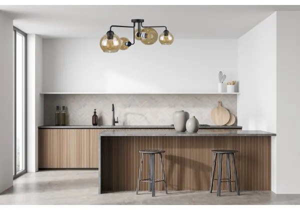 Prisadený luster MONDE BLACK 5xE27/60W/230V