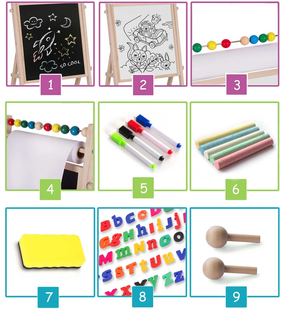 Magnetická tabuľa Ricokids otočná tabuľa
