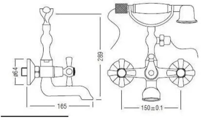 Kuchinox STILO BKI_511D Vaňová batéria so setom, mosadz - Kuchinox