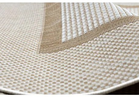 Koberec SISAL SION Rám 21782 ploché tkanie ecru, béžová Veľkosť: 70x250 cm