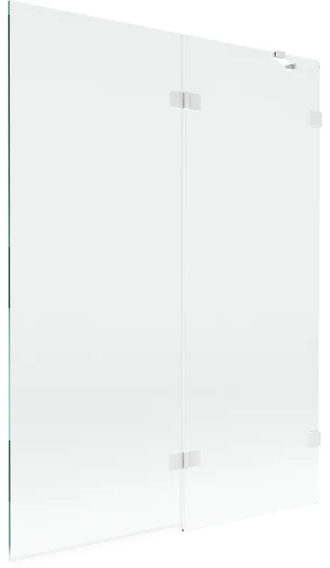 Mexen Lunar, 2-krídlová vaňová zástena pravá 130 x 150 cm, číre sklo, biela, 897-130-100-20-00-P