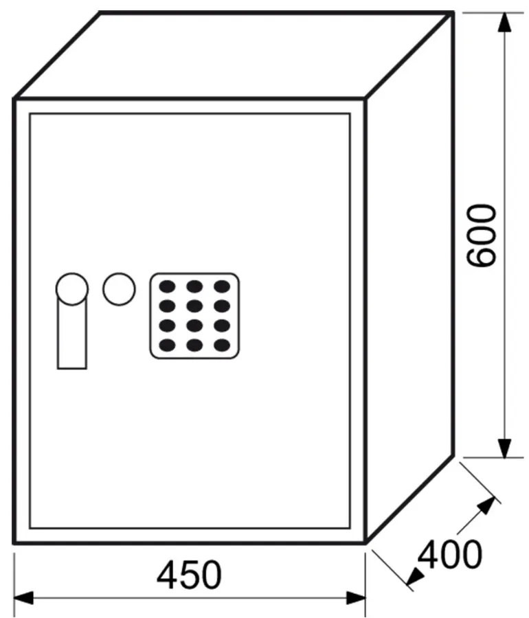 Nábytkový sejf RS 60, elektronický zámok, sivá