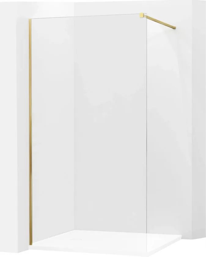 Mexen KIOTO sprchová zástena WALK-IN 8mm, 60x200 cm, sklo číre / zlatý profil, 800-060-101-50-00