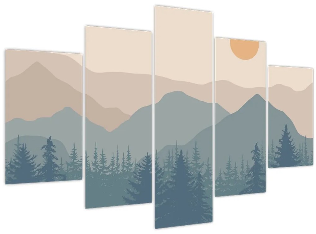 Obraz - Tyrkysové hory N⁰1 (150x105 cm)