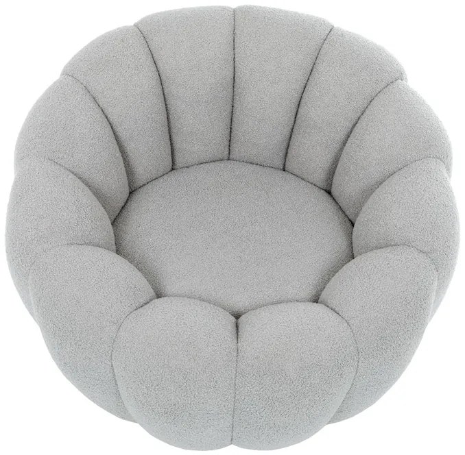 BONTEC Otočné kreslo, sivá látka, AK-341 GREY2 Farba: Biela