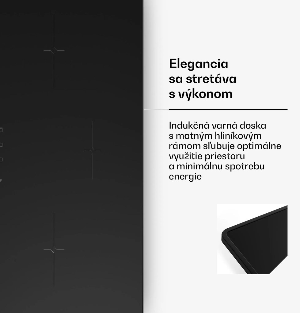 Klarstein Velaire úzka indukčná varná doska, elegantná, minimalistická, výkonná, 3 varné zóny, 5500 W, 80 cm