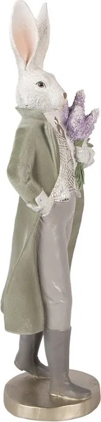 Decorative Figurine Rabbit 17x15x53 Cm White Plastic - 17*15*53 cm