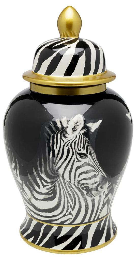 Zebra Face váza bieločierna 38 cm