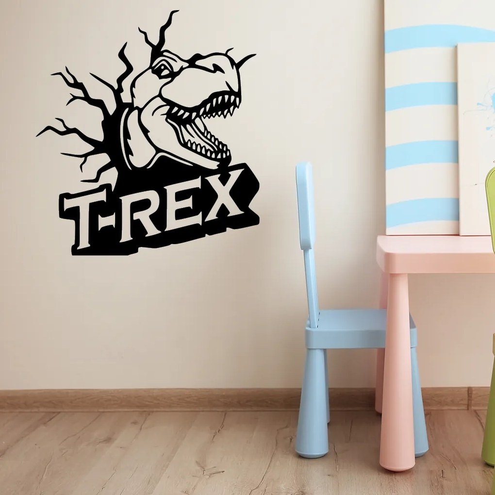 Veselá Stena Samolepka Dinosaurus T-REX Farba: hnedá, Veľkosť: 60 x 65 cm