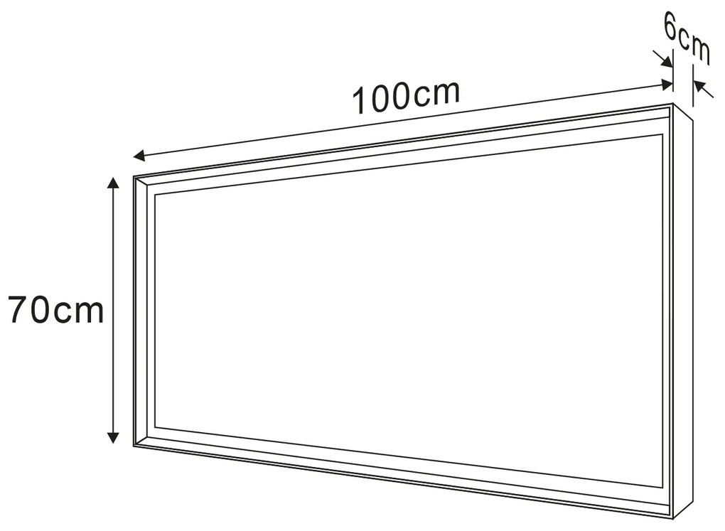 Sapho Sapho, SORT LED podsvietené zrkadlo 1000x700mmm, čierna mat, ST100