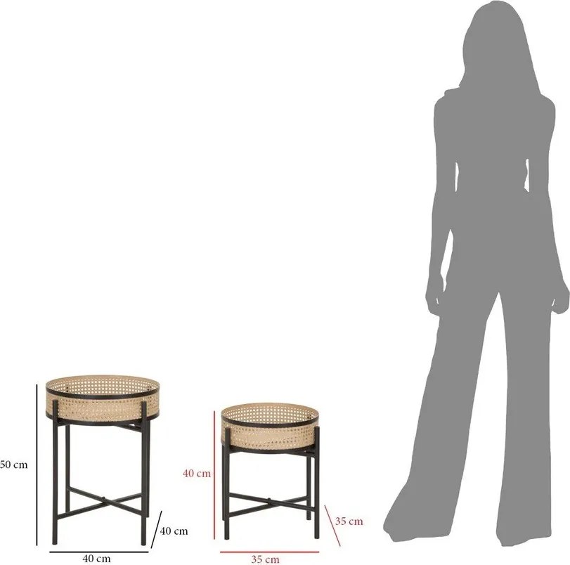 Okrúhle odkladacie stolíky v súprave 2 ks ø 40 cm Fuji – Mauro Ferretti