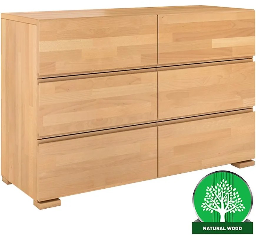 Komoda drevená buk 6s Skandica Vestre Prirodzené