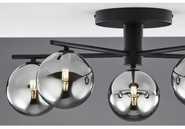 Jupiter 2048 - Prisadený luster PRATO 5xG9/14W/230V čierna/dýmovo sivá