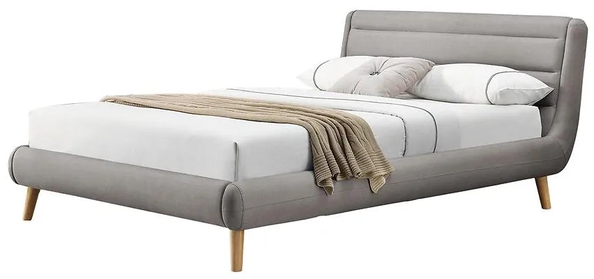 Posteľ Elanda 160 svetlosivá/prírodná