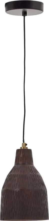 Čierne závesné svietidlo s dreveným tienidlom ø 15 cm Amire – Kave Home