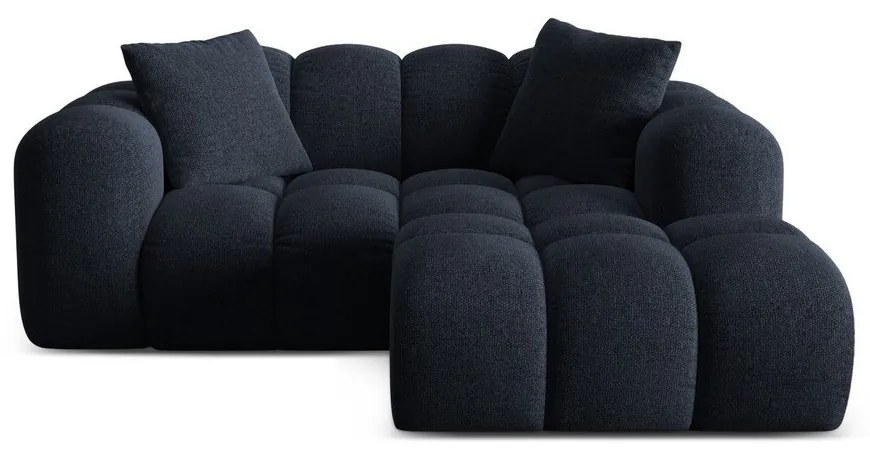 Tmavomodrá ženilková rohová pohovka (pravý roh/s leňoškou) Treno – Cosmopolitan Design